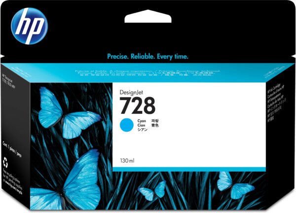 HP 728 cyaan DesignJet inktcartridge, 130 ml