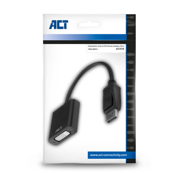 ACT 0,15 meter DisplayPort male naar DVI female adapter - Afbeelding 3