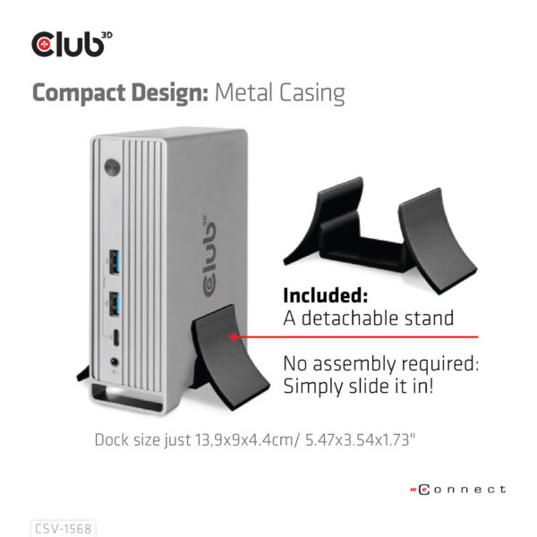 CLUB3D USB type C Universeel docking station 2x USB Gen2 Type-A 1x USB Gen1 Type-A 1x USB Type-A (ROOD) Smart Charging-poort 5V/ - Afbeelding 13