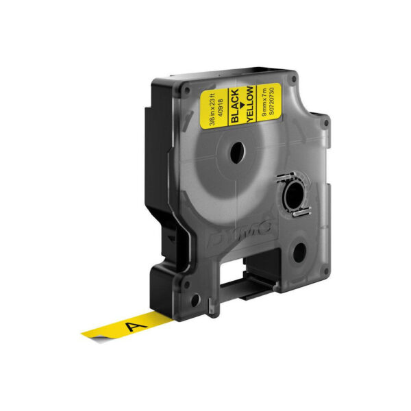 DYMO D1 -Standard Labels - Black on Yellow - 9mm x 7m