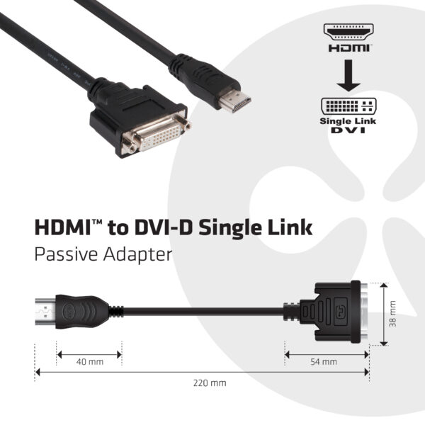 CLUB3D HDMI to DVI Single Link Passive Adapter - Afbeelding 2