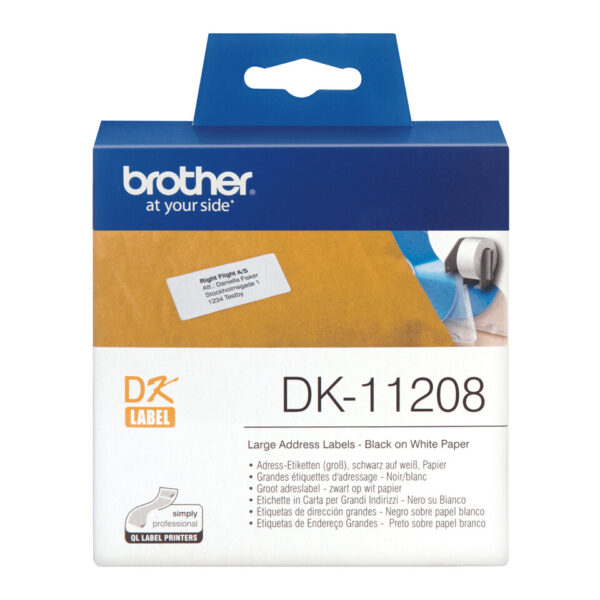 Brother DK-11208 labelprinter-tape Zwart op wit - Afbeelding 2