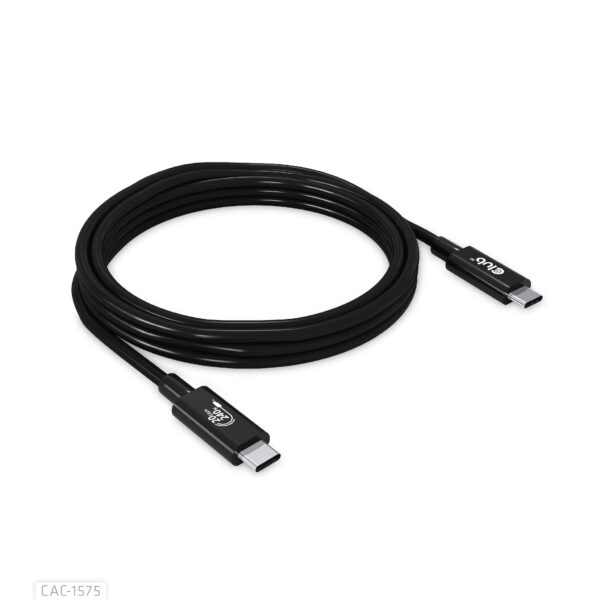 CLUB3D USB4 Gen2x2 Type-C Bi-Directional Cable 4K60Hz, Data 20Gbps, PD 240W(48V/5A) EPR M/M 2m USB IF GECERTIFCIEERD - Afbeelding 3