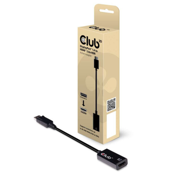 CLUB3D DisplayPort 1.4 to HDMI 2.0b HDR Active Adapter - Afbeelding 4