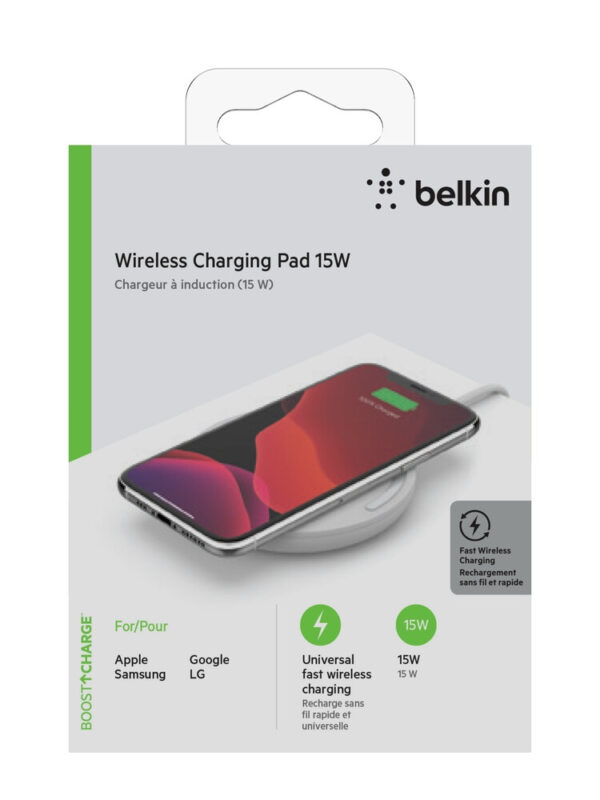 Belkin BOOST↑CHARGE Qi Draadloze oplader - 15W - Wit - Afbeelding 8