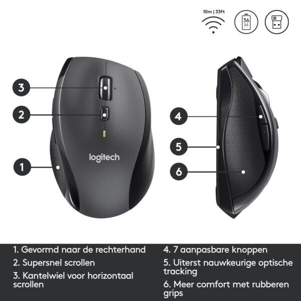 Logitech Customizable Mouse M705 muis Kantoor Rechtshandig RF Draadloos Optisch 1000 DPI - Afbeelding 9