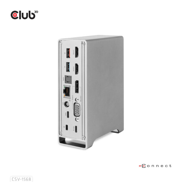 CLUB3D USB type C Universeel docking station 2x USB Gen2 Type-A 1x USB Gen1 Type-A 1x USB Type-A (ROOD) Smart Charging-poort 5V/