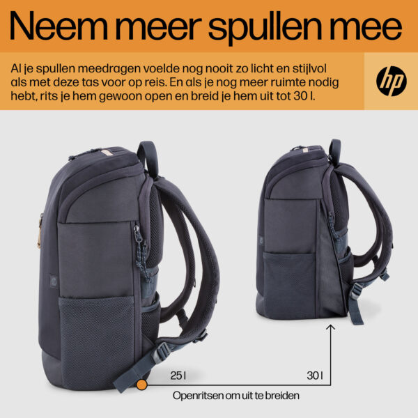 HP Travel 15,6 blauwe laptopbackpack, 25 liter - Afbeelding 7