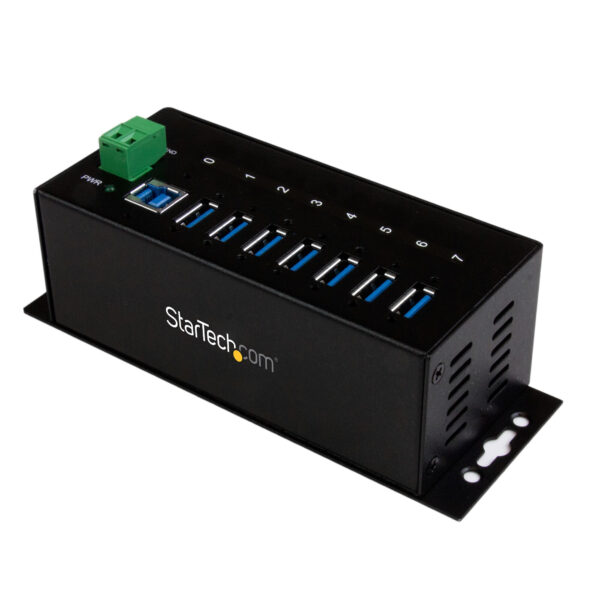 StarTech.com 7-Port USB 3.0 Hub - 5Gbps - Metalen Industriële USB-A Hub met ESD-bescherming & 350W overspanningsbeveiliging - Di