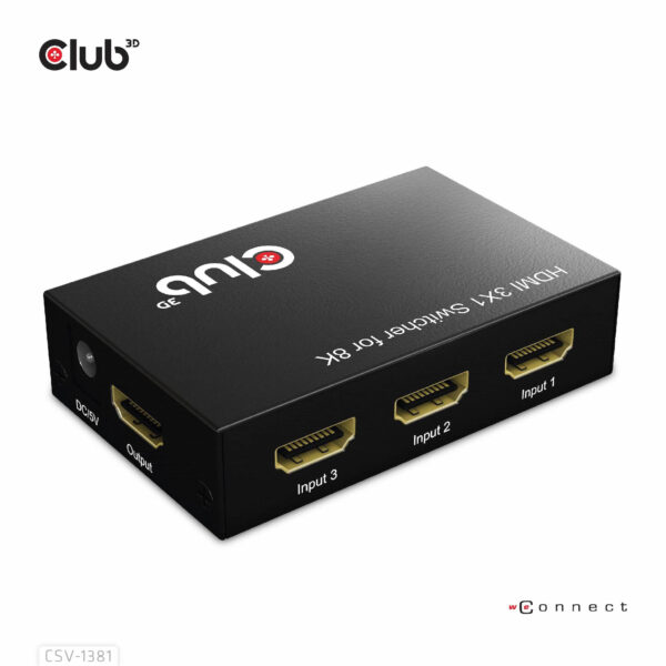 CLUB3D 3 to 1 HDMI™ 8K60Hz/4K120Hz Switch - Afbeelding 3