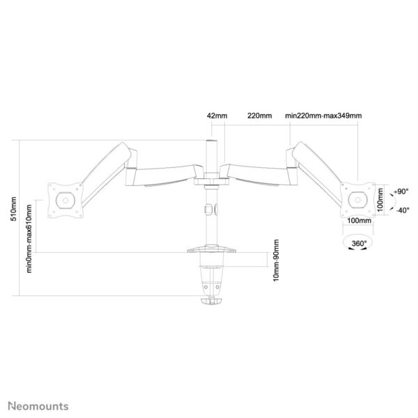 Neomounts monitorarm - Afbeelding 3