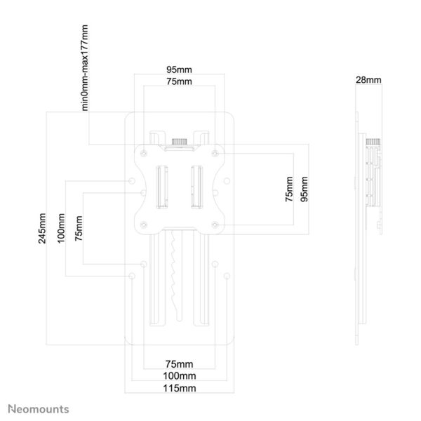 Neomounts hoogteverstelbare adapter - Afbeelding 4