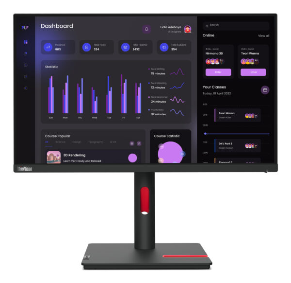 Lenovo ThinkVision T24i-30 LED display 60,5 cm (23.8") 1920 x 1080 Pixels Full HD Zwart