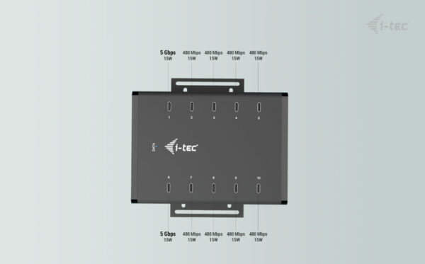 i-tec USB-C/USB-A Metal HUB 10x USB-C 180W - Afbeelding 10