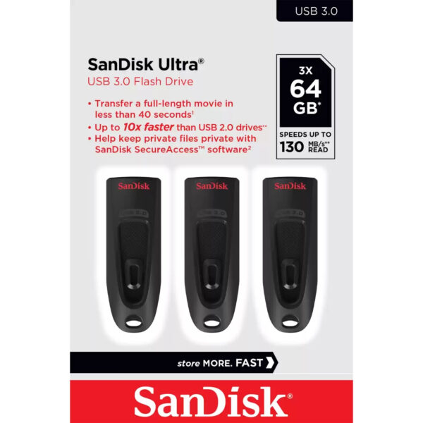 SanDisk Ultra USB flash drive 64 GB USB Type-A 3.2 Gen 1 (3.1 Gen 1) Zwart