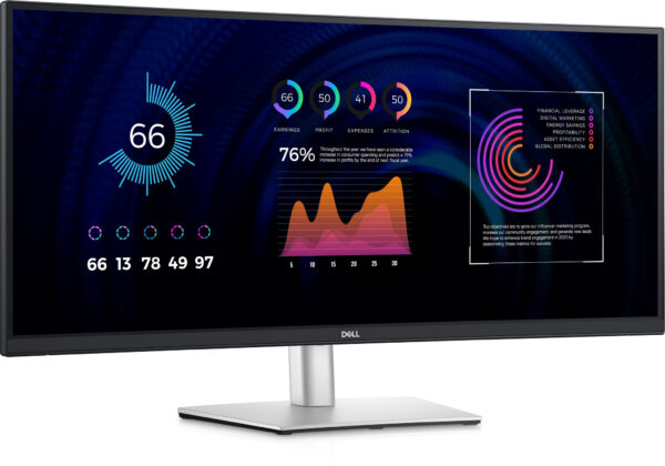 DELL P Series P3424WE computer monitor 86,7 cm (34.1") 3440 x 1440 Pixels 4K Ultra HD LCD Zwart