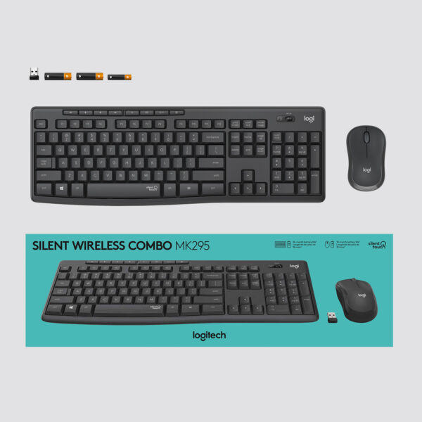 Logitech MK295 Silent Wireless Combo toetsenbord Inclusief muis Kantoor USB QWERTY US International Grafiet - Afbeelding 9