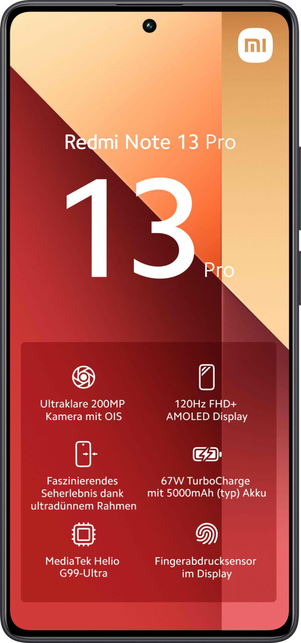 Xiaomi Redmi Note 13 Pro 16,9 cm (6.67") Hybride Dual SIM Android 13 4G USB Type-C 8 GB 256 GB 5000 mAh Zwart - Afbeelding 2