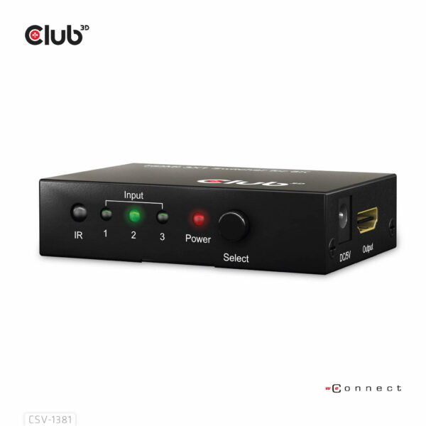 CLUB3D 3 to 1 HDMI™ 8K60Hz/4K120Hz Switch - Afbeelding 6