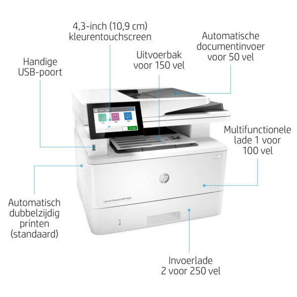 HP LaserJet Enterprise MFP M430f, Zwart-wit, Printer voor Bedrijf, Printen, kopiëren, scannen, faxen, Automatische documentinvoe - Afbeelding 7