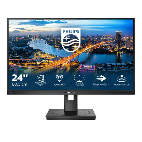 Philips B Line 245B1/00 LED display 60,5 cm (23.8") 2560 x 1440 Pixels Quad HD Zwart - Afbeelding 2