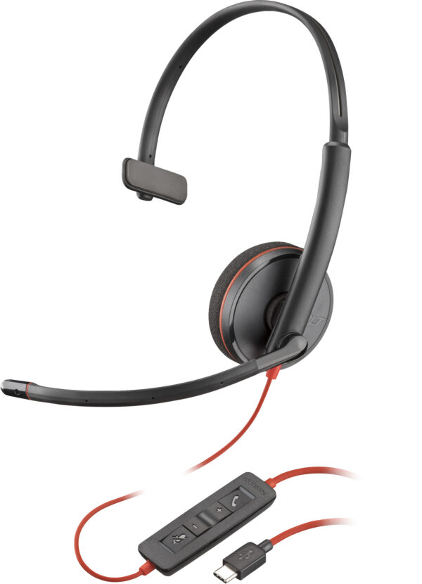 POLY Blackwire 3210 Monaural USB-C Headset