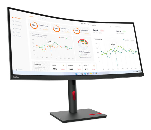 Lenovo ThinkVision T34w-30 LED display 86,4 cm (34") 3440 x 1440 Pixels Wide Quad HD Zwart - Afbeelding 3