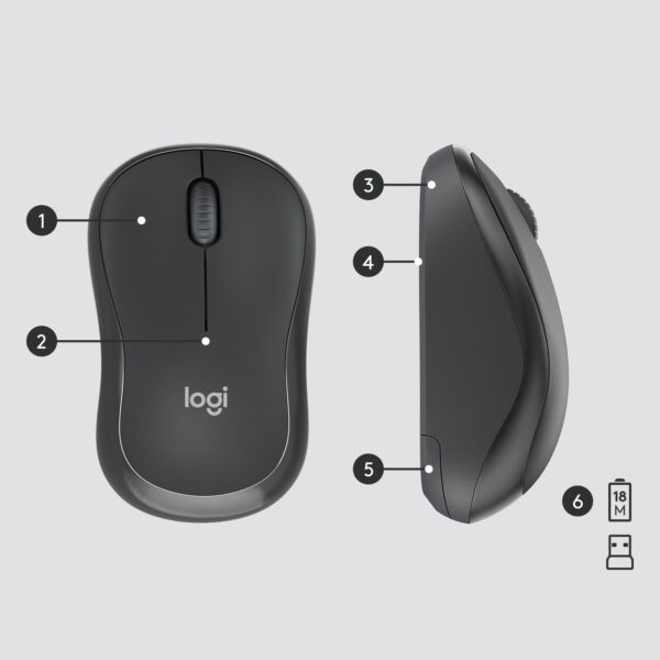 Logitech MK295 Silent Wireless Combo toetsenbord Inclusief muis Kantoor USB QWERTY US International Grafiet - Afbeelding 7