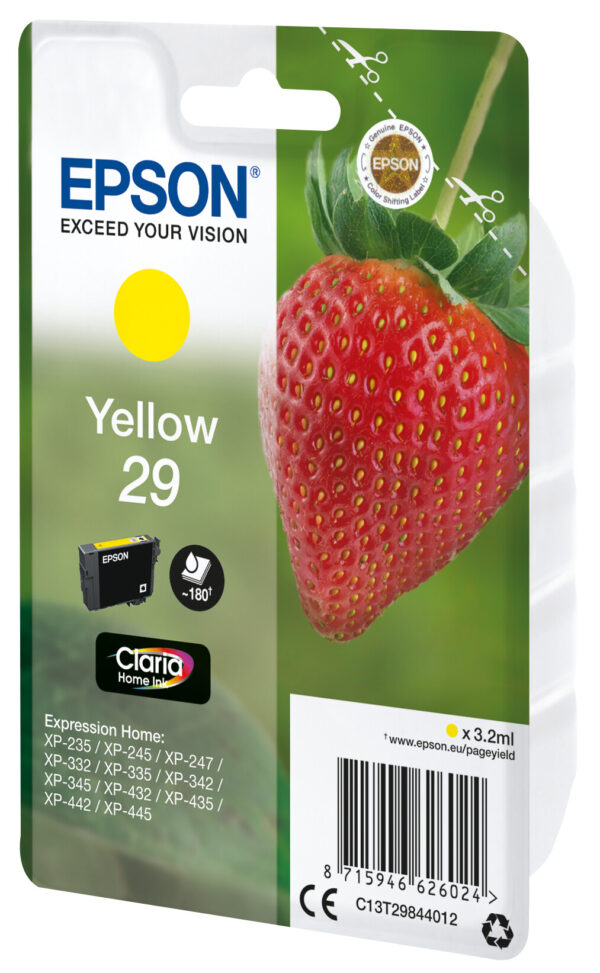 Epson Strawberry Singlepack Yellow 29 Claria Home Ink - Afbeelding 2