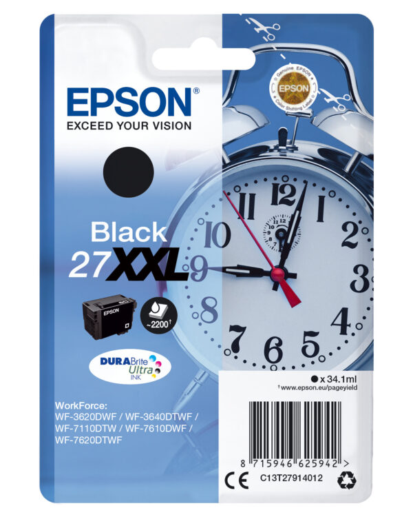 Epson Singlepack Black 27XXL DURABrite Ultra Ink