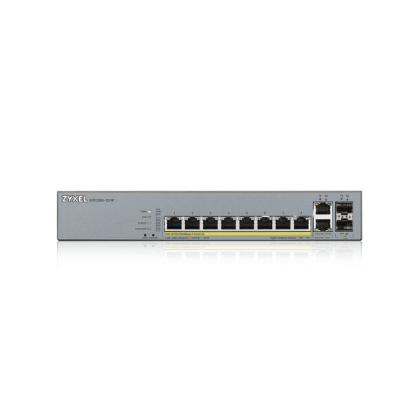 Zyxel GS1350-12HP-EU0101F netwerk-switch Managed L2 Gigabit Ethernet (10/100/1000) Power over Ethernet (PoE) Grijs - Afbeelding 2