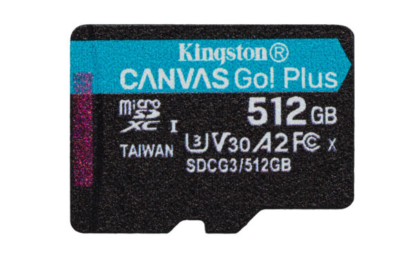 Kingston Technology 512GB microSDXC Canvas Go Plus 170R A2 U3 V30 kaart + ADP - Afbeelding 3