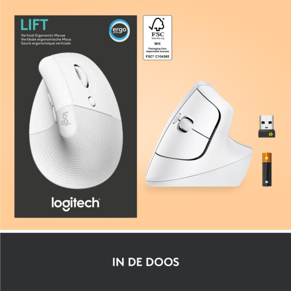 Logitech Lift muis Kantoor Rechtshandig RF-draadloos + Bluetooth Optisch 4000 DPI - Afbeelding 7