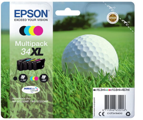 Epson Golf ball Multipack 4-colours 34XL DURABrite Ultra Ink - Afbeelding 2