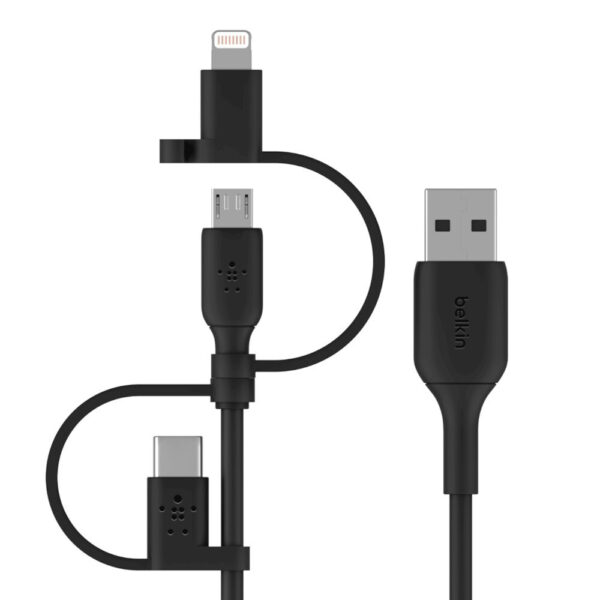 Belkin BOOST CHARGE USB-kabel 1 m USB A USB C/Micro-USB B/Lightning Zwart