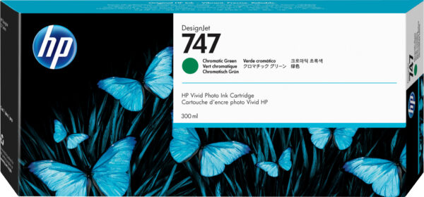 HP 747 chromatisch groene DesignJet inktcartridge, 300 ml