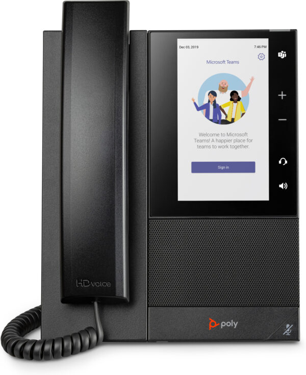 POLY CCX 505 Business Media Phone voor Microsoft Teams met PoE-ondersteuning