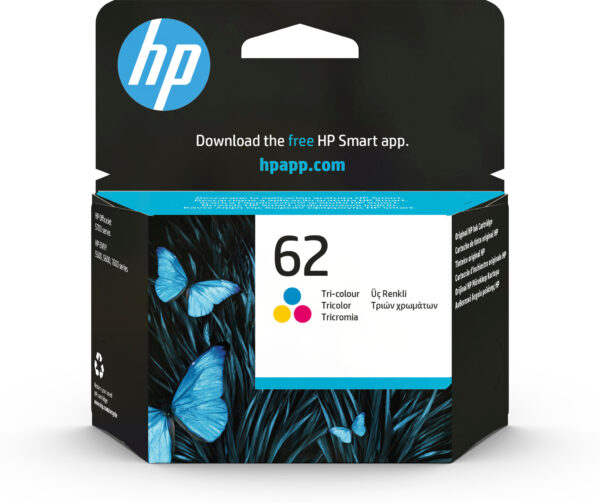 HP 62 originele drie-kleuren inktcartridge