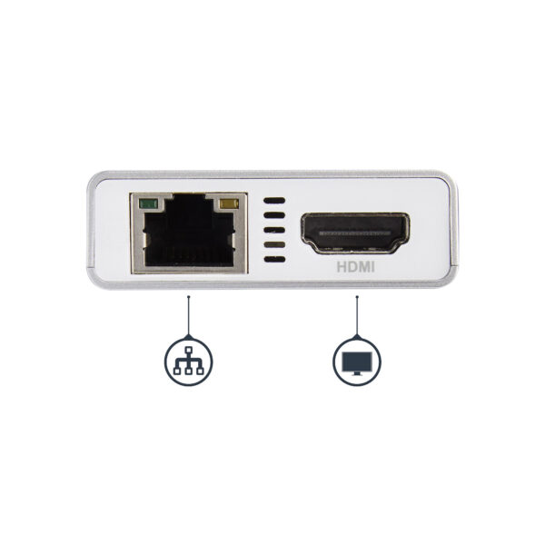 StarTech.com USB-C Multiport Adapter, USB-C Travel Dock met 4K HDMI, 60W Power Delivery Passthrough, GbE, 2pt USB-A 3.0 Hub, USB - Afbeelding 3