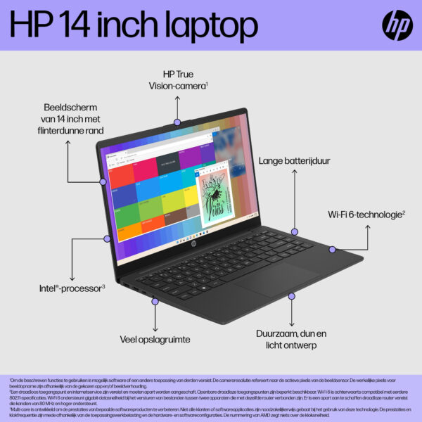 HP 14-ep0070nd Intel® Core™ i5 i5-1235U Laptop 35,6 cm (14") Full HD 16 GB DDR4-SDRAM 512 GB SSD Wi-Fi 6E (802.11ax) Windows 11 - Afbeelding 25