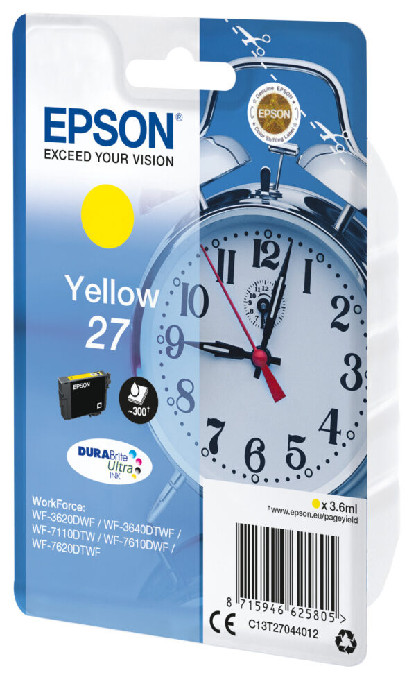 Epson Alarm clock Singlepack Yellow 27 DURABrite Ultra Ink - Afbeelding 2