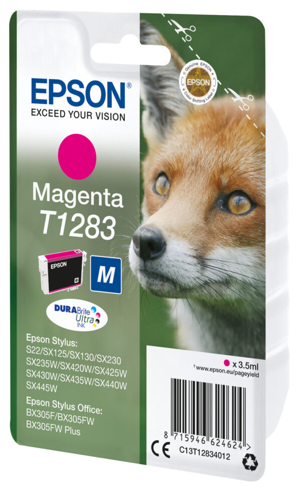 Epson Fox Singlepack Magenta T1283 DURABrite Ultra Ink - Afbeelding 2