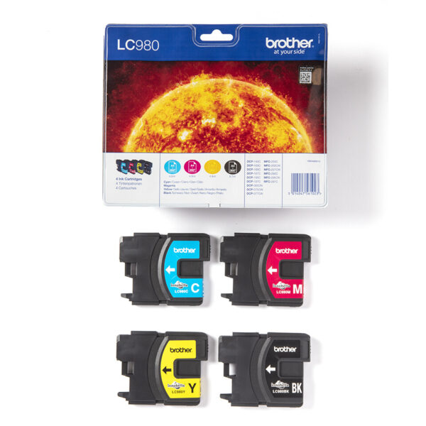 Brother LC980VALBP inktcartridge 4 stuk(s) Origineel Zwart, Cyaan, Magenta, Geel - Afbeelding 3