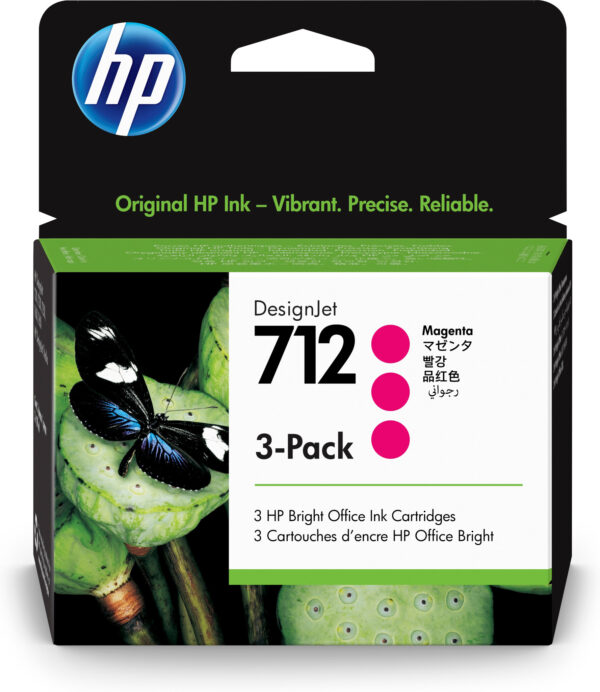 HP 712 29 ml inktcartridge voor DesignJet, magenta, 3-pack