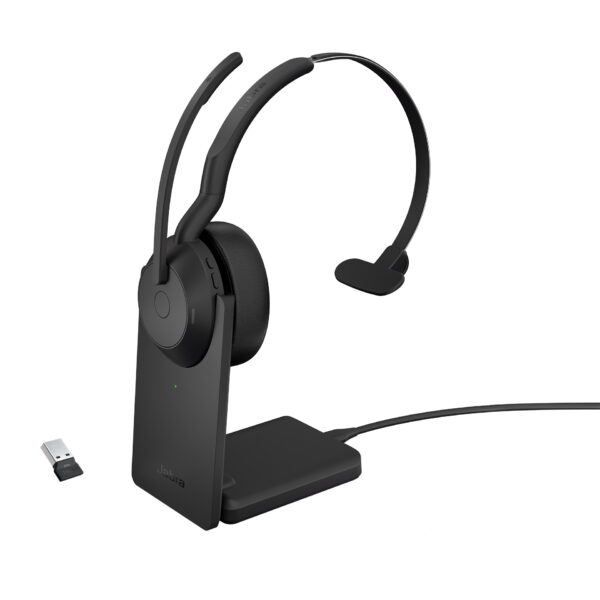 Jabra 25599-889-989 hoofdtelefoon/headset Bedraad en draadloos Hoofdband Kantoor/callcenter Bluetooth Oplaadhouder Zwart