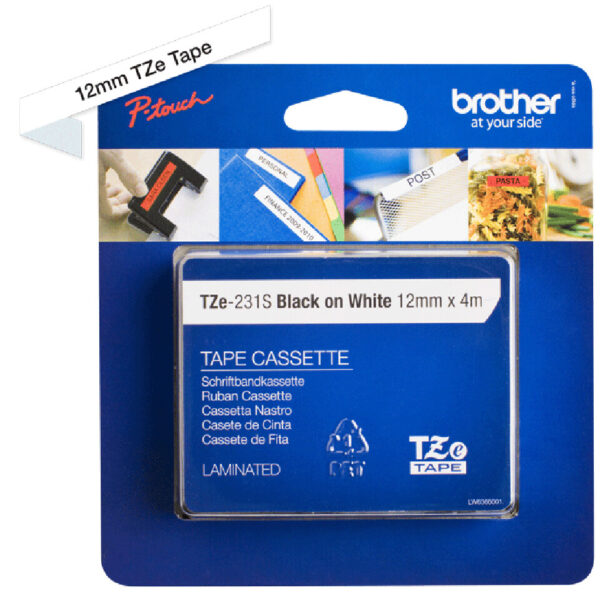 Brother TZE231S labelprinter-tape Zwart op wit TZe - Afbeelding 4