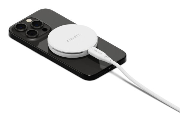 Cygnett ChargePuck Qi2.0 Hoofdtelefoons, Smartphone Wit USB Draadloos opladen Snel opladen Binnen - Afbeelding 2