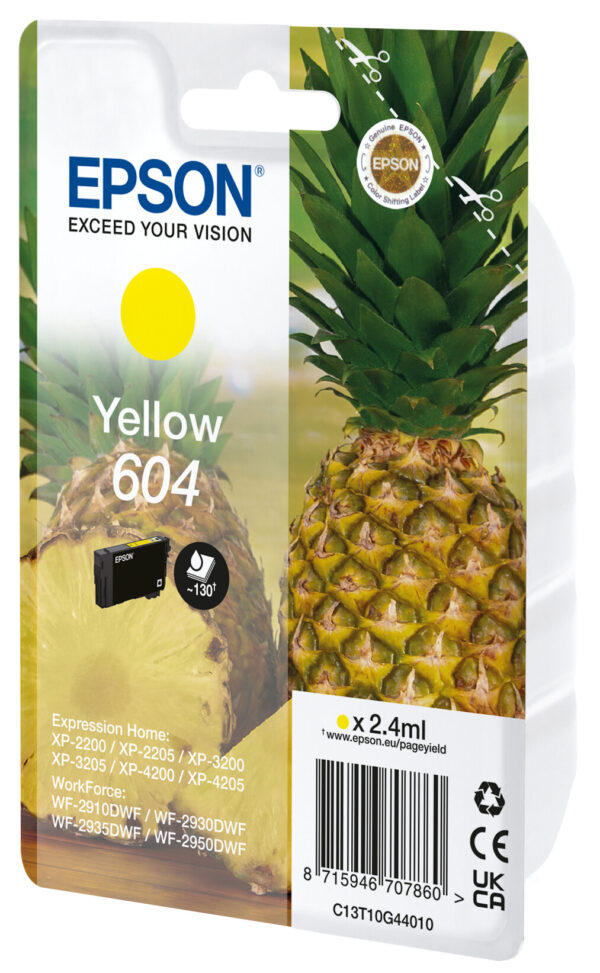 Epson 604 inktcartridge 1 stuk(s) Origineel Normaal rendement Geel