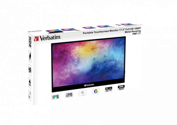 Verbatim 49593 computer monitor 43,9 cm (17.3") 1920 x 1080 Pixels Full HD LCD Touchscreen Zwart - Afbeelding 2