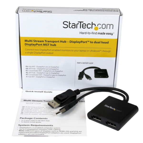 StarTech.com Dual-Monitor DisplayPort 1.2 Splitter, DisplayPort naar 2x DP Multi-Monitor Adapter, Dual 4K 30Hz of 1080p 60Hz Com - Afbeelding 9